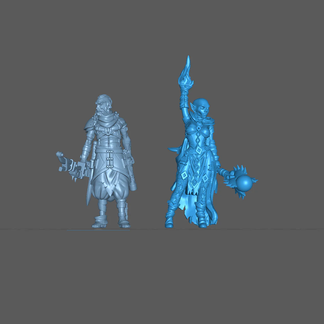 (0133) Female elf human tiefling firbolg half orc red wizard red witch with spell and magic club - Image 8