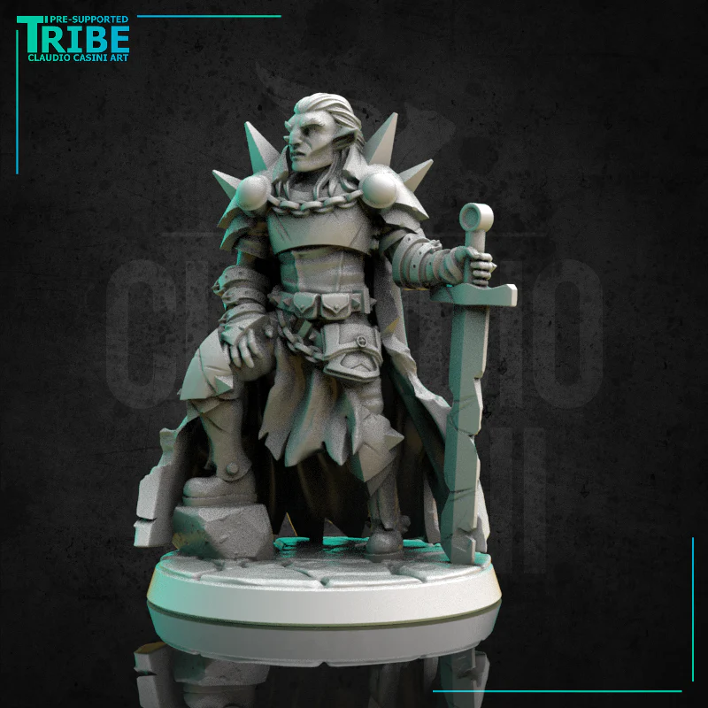 (0286) Male human elf half orc tiefling firbolg paladin warrior cleric with a plate armor and sword - Image 5
