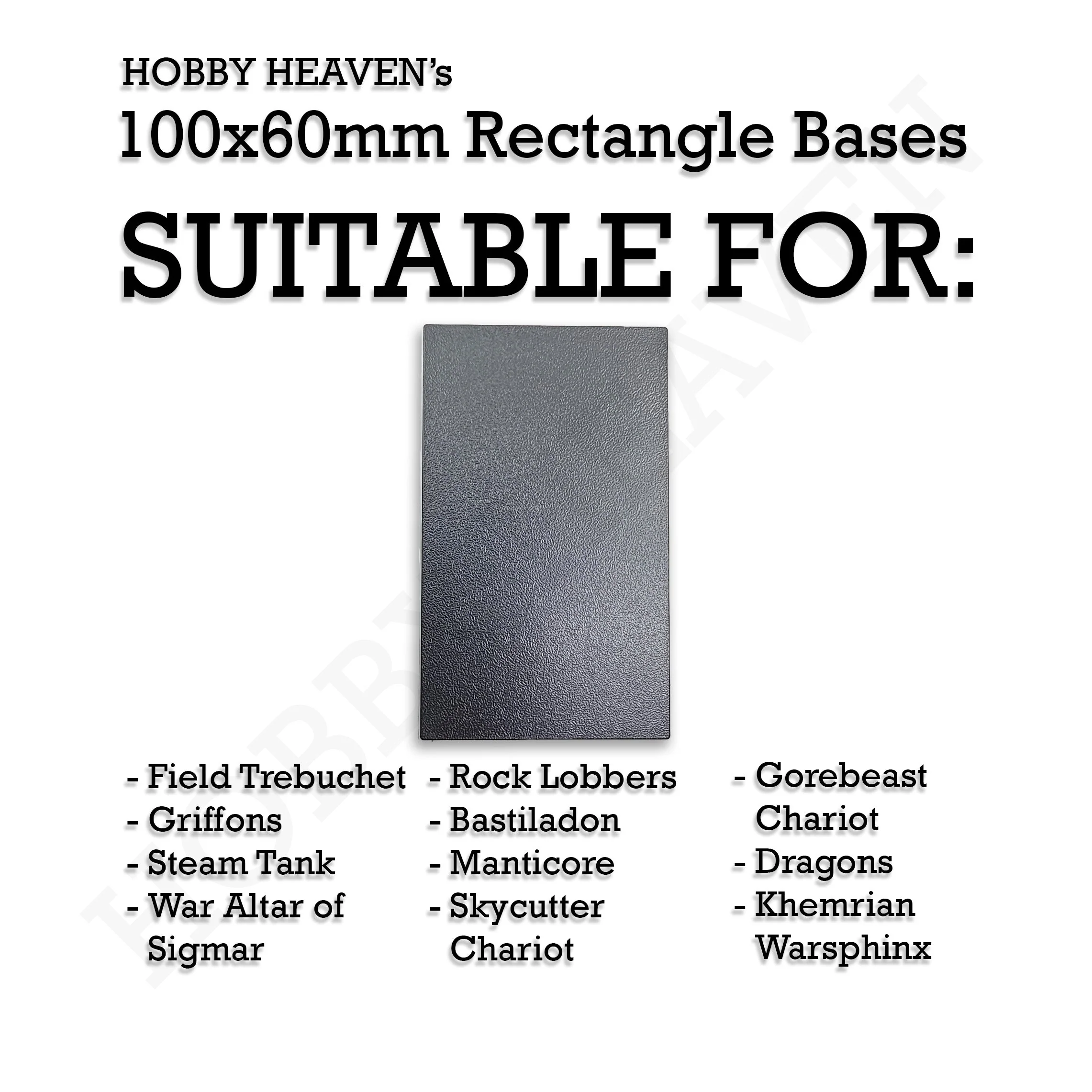 100x60mm Rectangular Plain Plastic Bases - Image 5