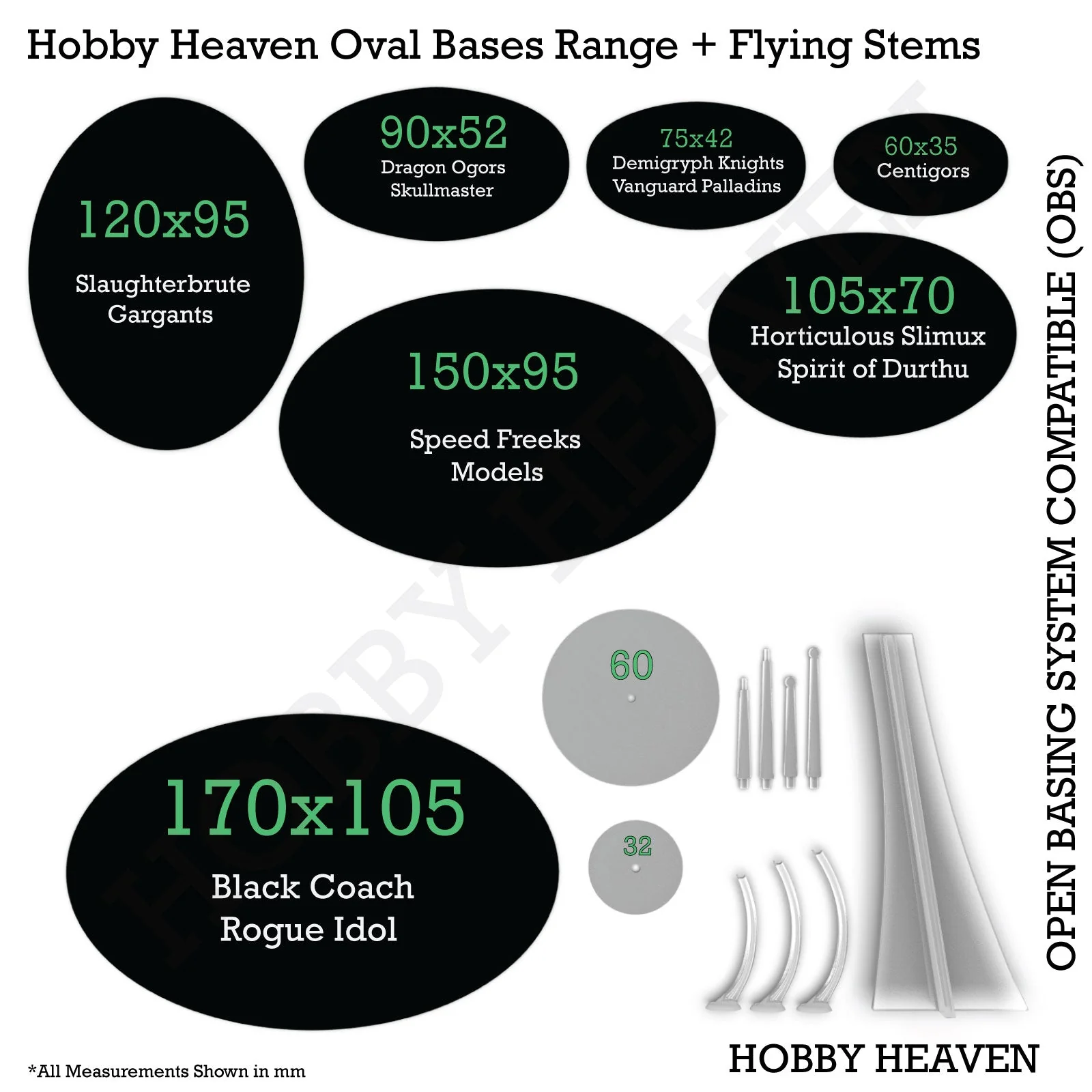 100x60mm Rectangular Plain Plastic Bases - Image 9