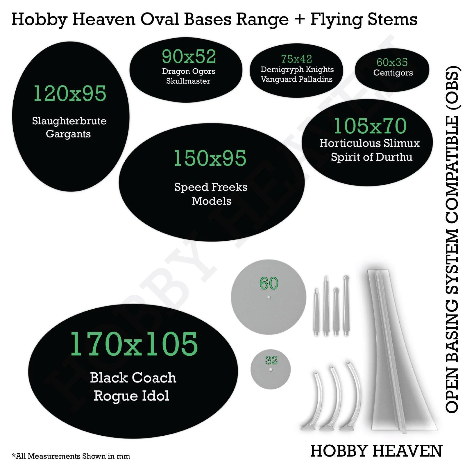 60x30mm Rectangle Slotted Plastic Bases - Image 17