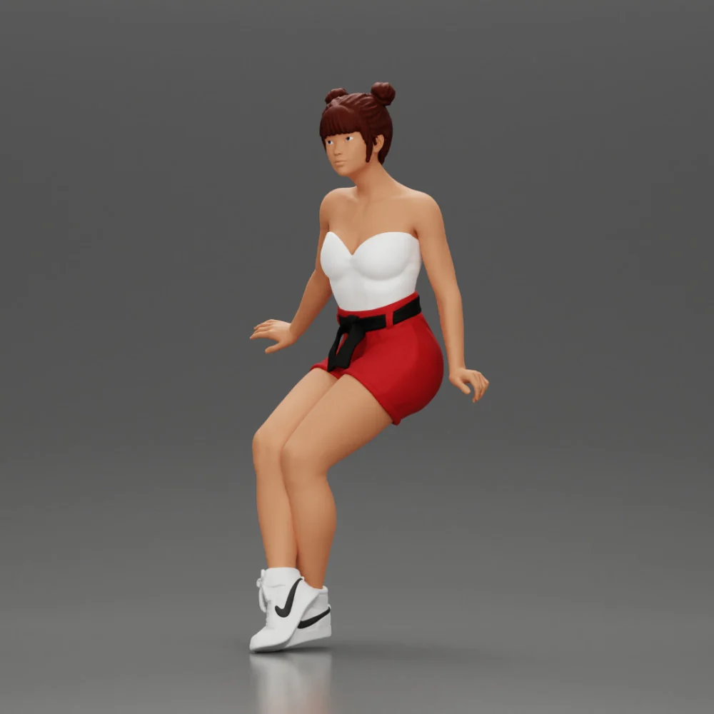 Asian girl wearing shorts sits on motorcycle - Image 6