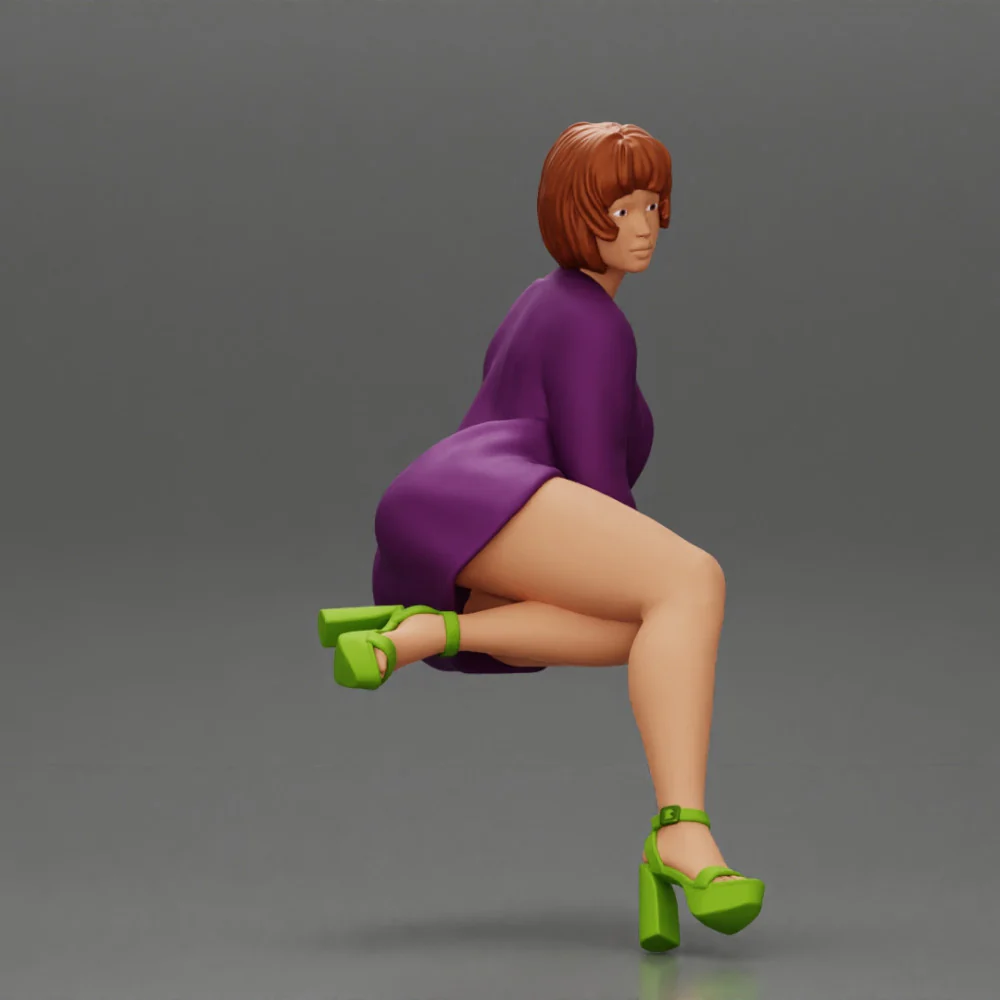 Attractive girl sitting on the car in heels and a fashionable dress - Image 2