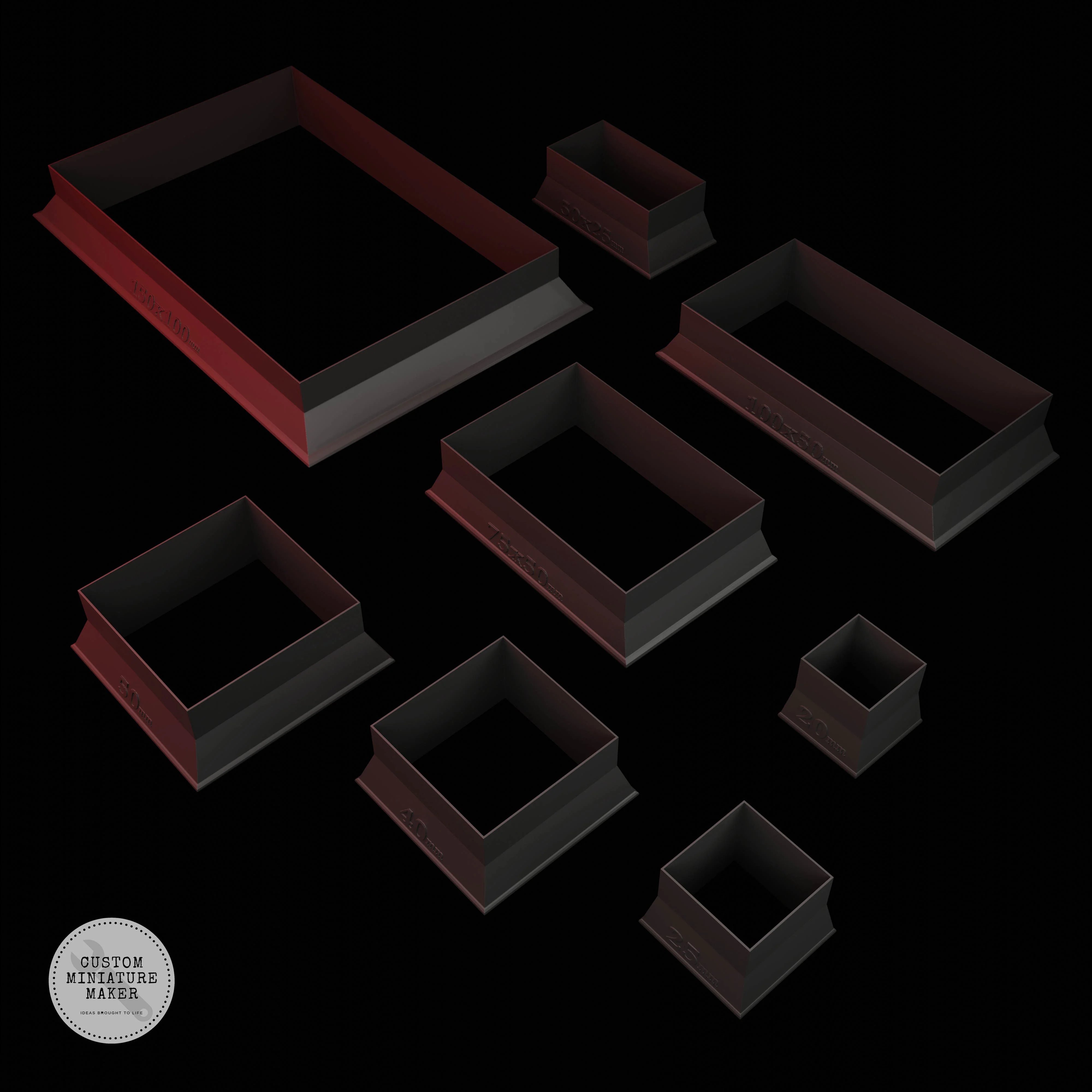 Base (Topper) Cutter Set: Square