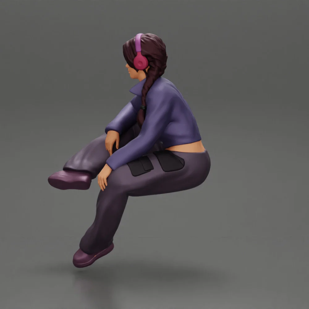 beautiful chola girl sitting and listening to music with headphones - Image 5