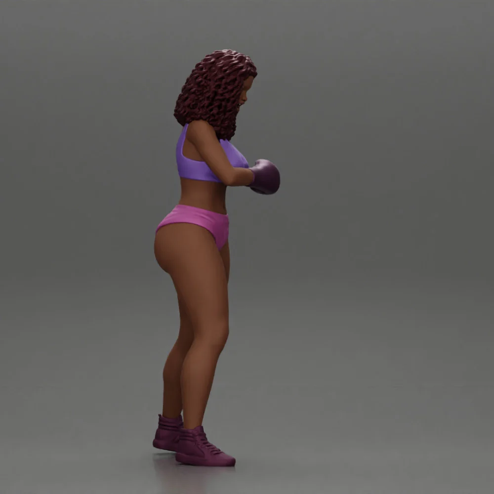 Black girl with curly hair boxing winning and screaming at the losing girl - Image 6