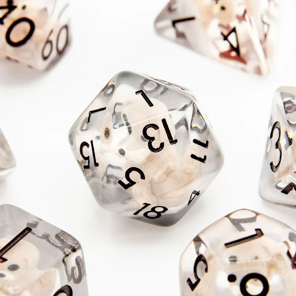 Cute Dogs | Resin Inclusion Dice | 7 Piece Set - Image 2