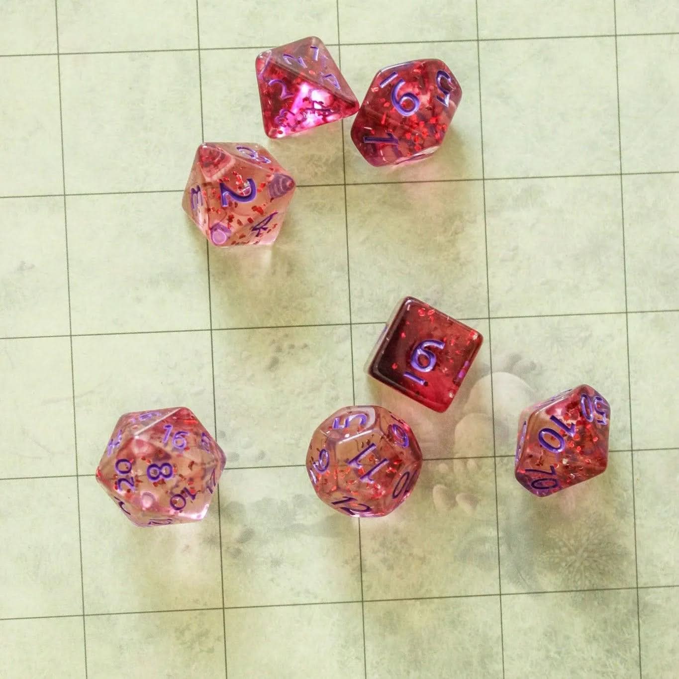 Dark Red Glint TTRPG Dice Set - Image 5