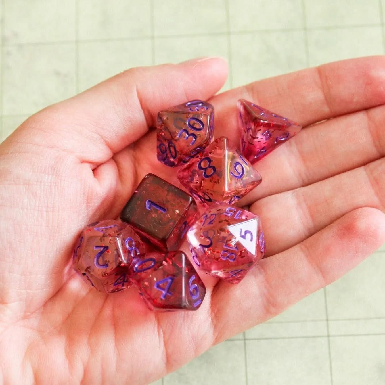Dark Red Glint TTRPG Dice Set - Image 6