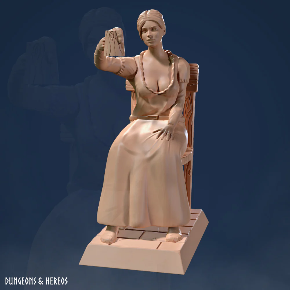 Drinking Woman: Townsfolk - Woman - Female - Lady - Commoner - Woman - Inn Keeper - Tavern Keeper - Woman Keeper