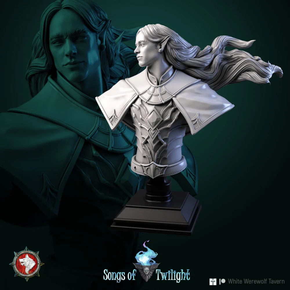 Drow Warlord bust pre-supported