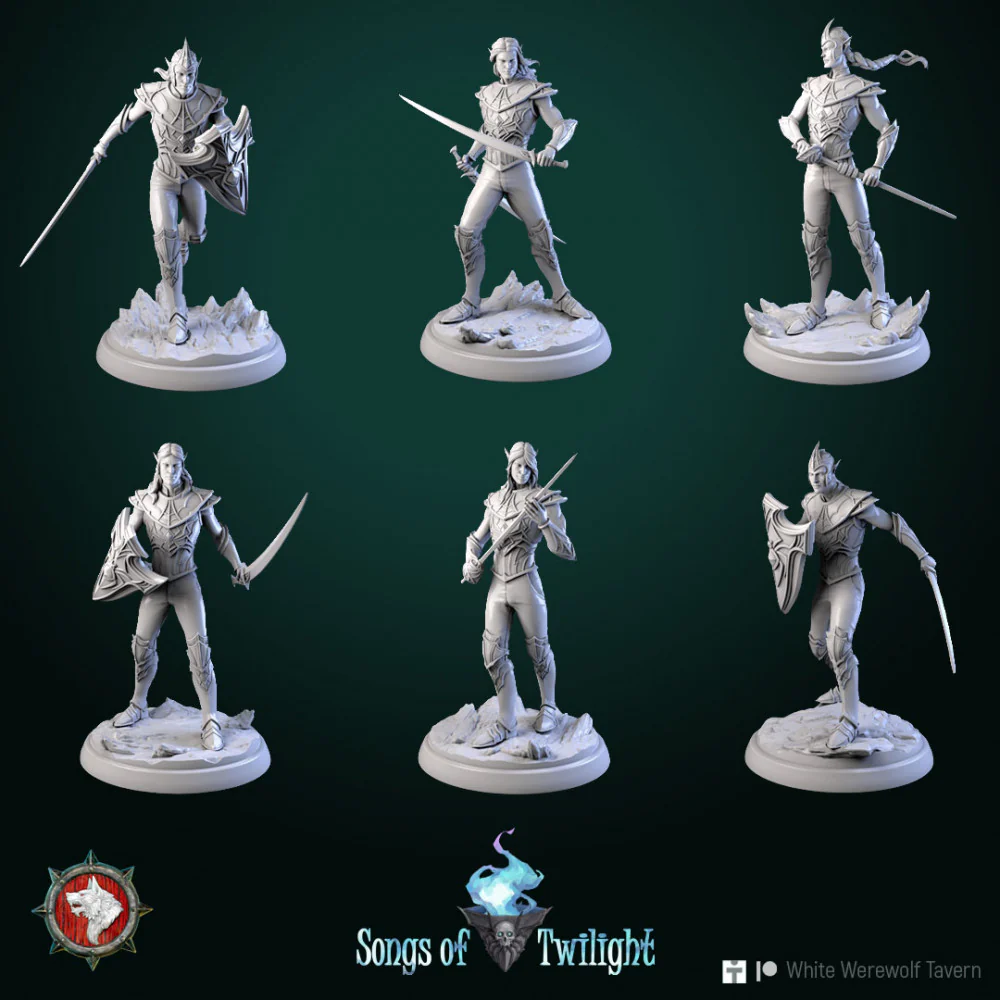 Drow Warriors set 6 miniatures 32 mm