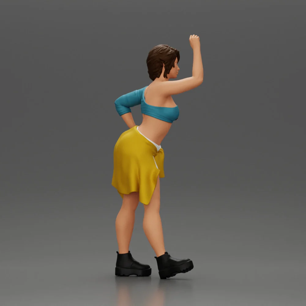 Fashionable Girl Wearing a Bra and shorts with Shirt Tied Around Her Hips - Image 3