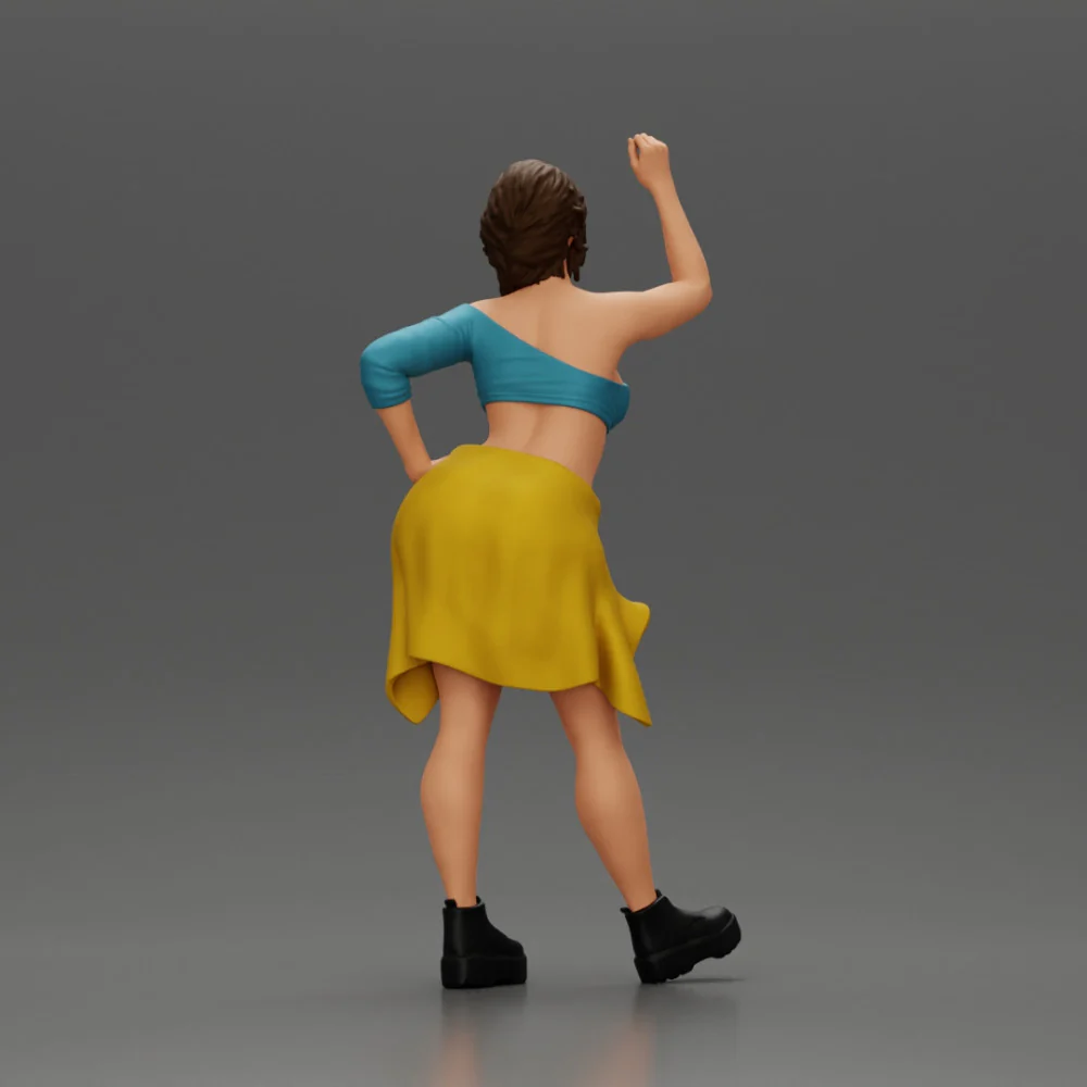 Fashionable Girl Wearing a Bra and shorts with Shirt Tied Around Her Hips - Image 4