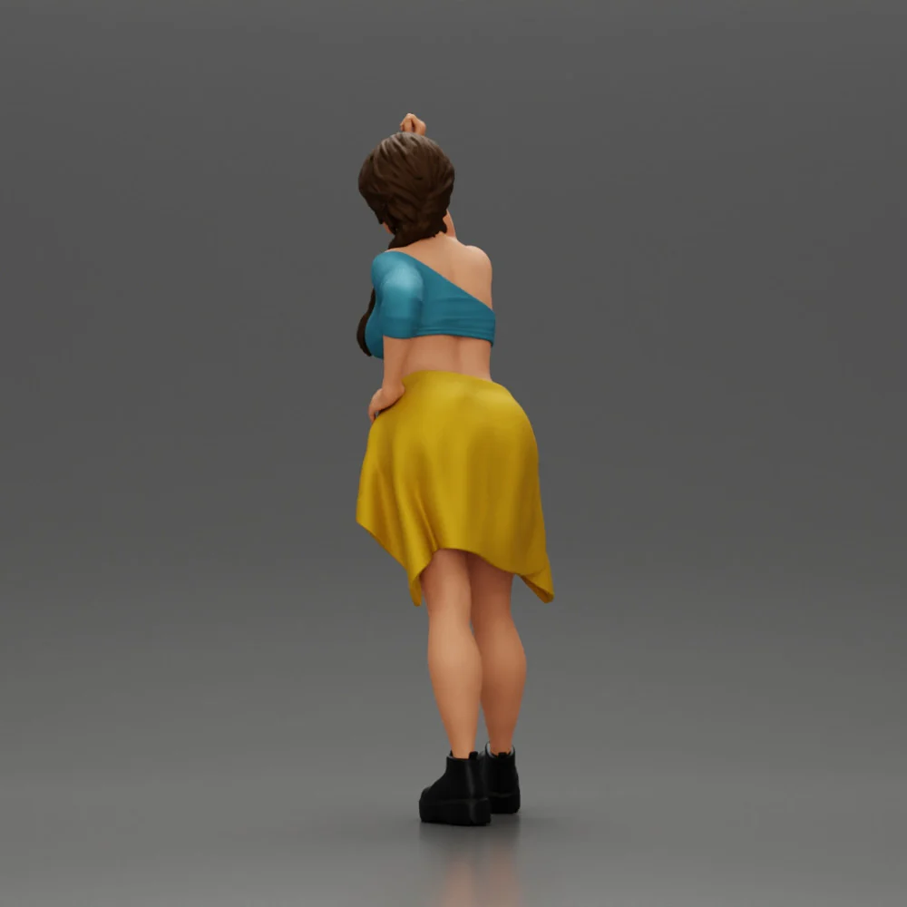Fashionable Girl Wearing a Bra and shorts with Shirt Tied Around Her Hips - Image 5