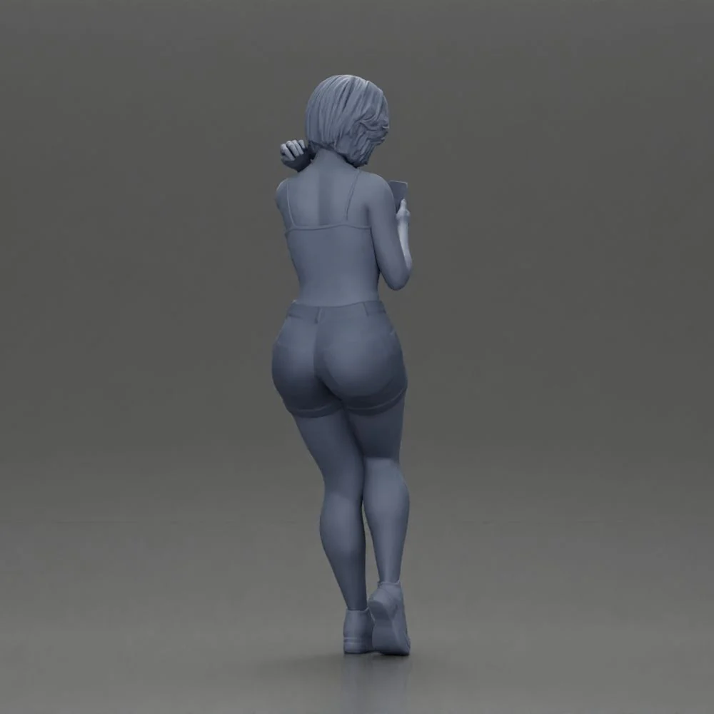 Girl casually checking her phone while striking a relaxed pose - Image 9