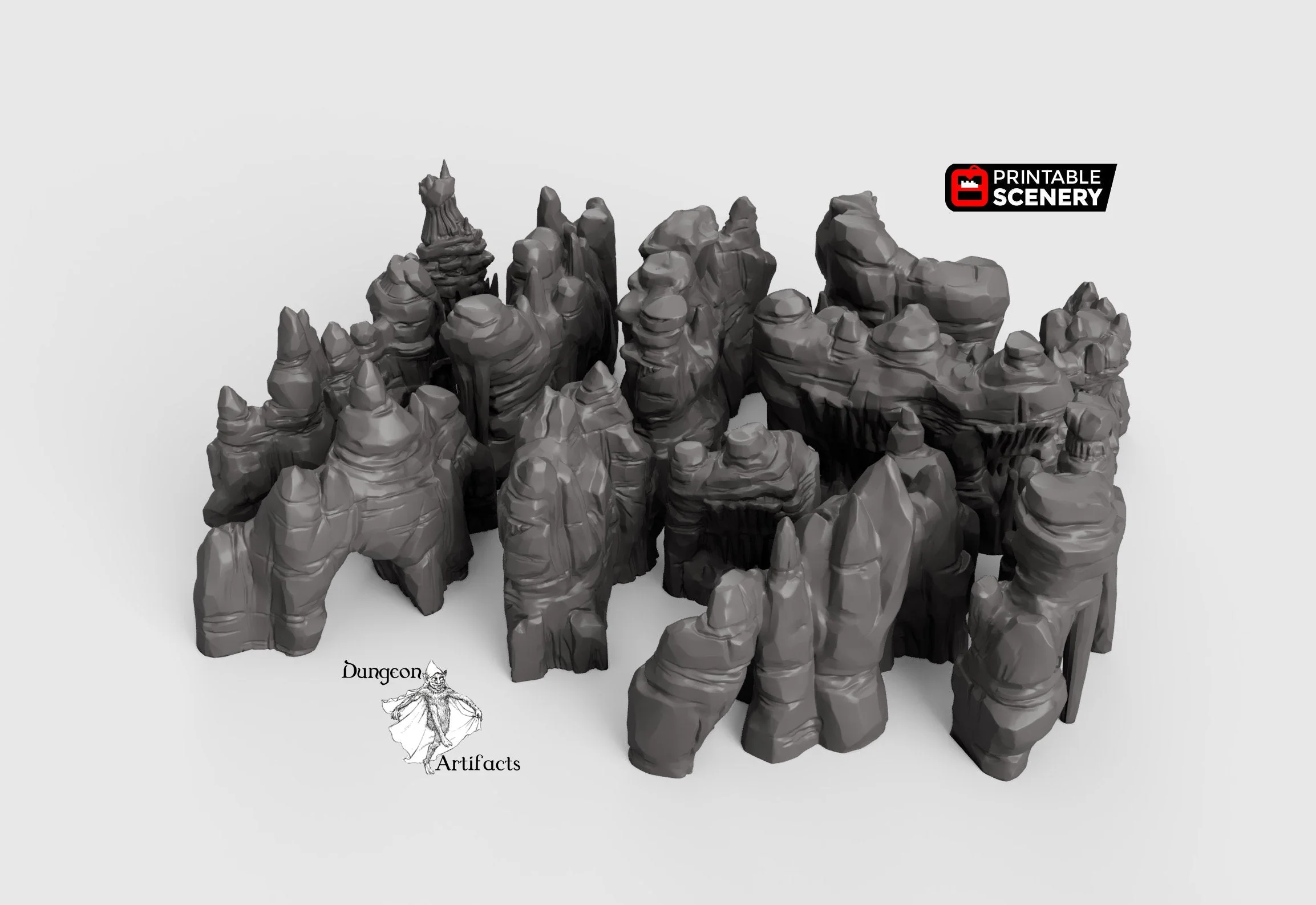 Grotto Walls - Clorehaven and the Goblin Grotto - Printable Scenery Wargaming Terrain D&D, DnD - Image 6