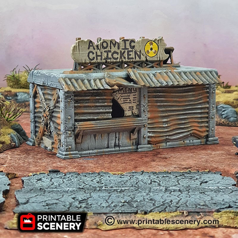 Junkfood Franchise - Junkfort Franchise - Brave New Worlds - Printable Scenery Wasteworld Gaslands Terrain Scatter D&D DnD - Image 2
