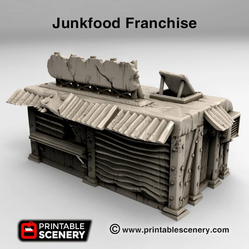 Junkfood Franchise - Junkfort Franchise - Brave New Worlds - Printable Scenery Wasteworld Gaslands Terrain Scatter D&D DnD - Image 3