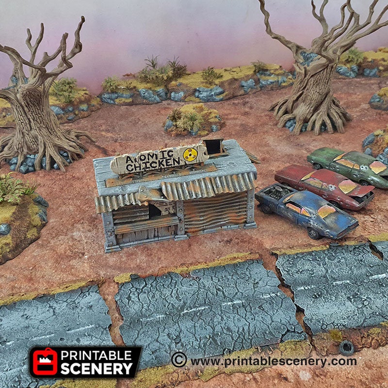 Junkfood Franchise - Junkfort Franchise - Brave New Worlds - Printable Scenery Wasteworld Gaslands Terrain Scatter D&D DnD - Image 4