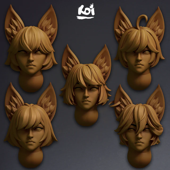 Kitsune - Miniature heads