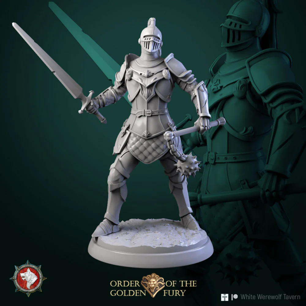 Knights 6 miniatures set 32mm pre-supported - Image 2
