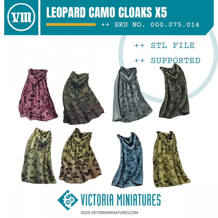 Leopard Camo Cloaks x5