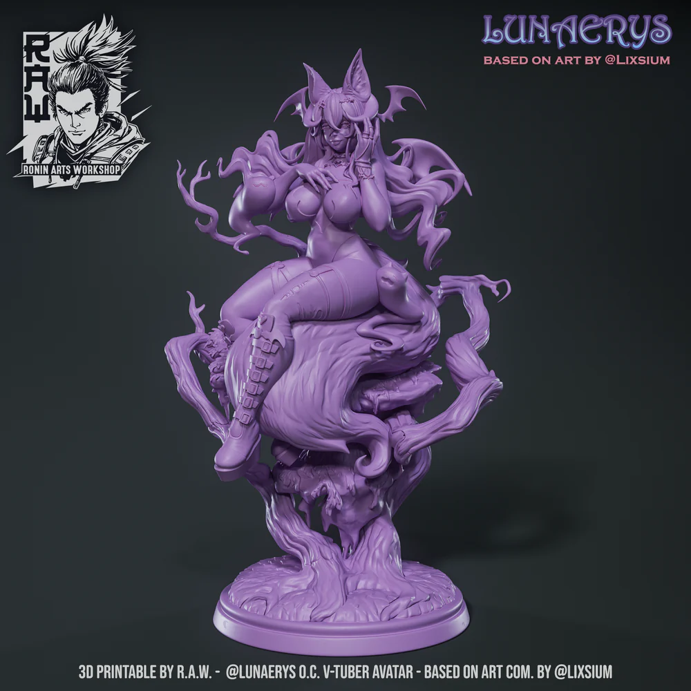 Lunaerys - Celestial Kitsune PinUp (NSFW Version) - STL only - Image 2