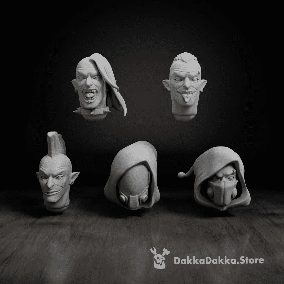 Male Jester Head Bits Set x5 - Image 2