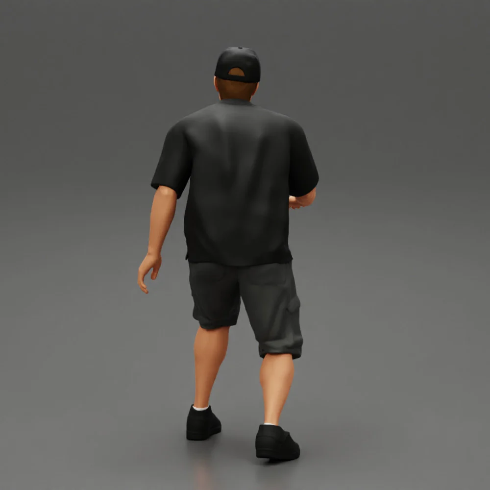 Man bent over while walking in cap - Image 3