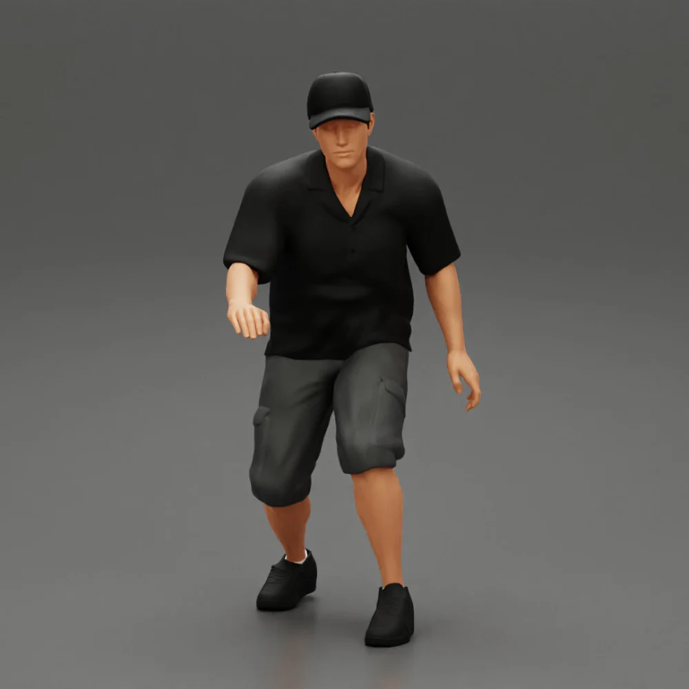Man bent over while walking in cap - Image 6