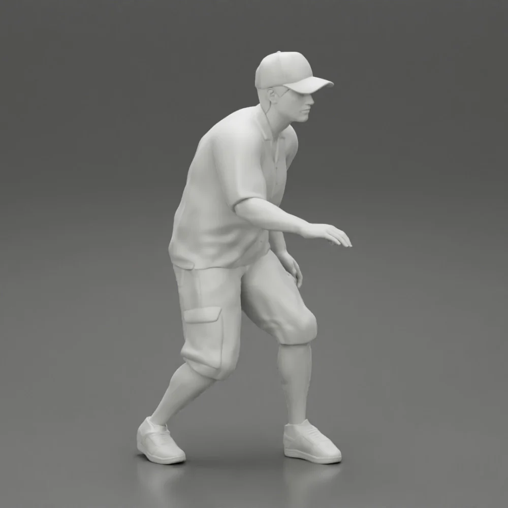 Man bent over while walking in cap - Image 8