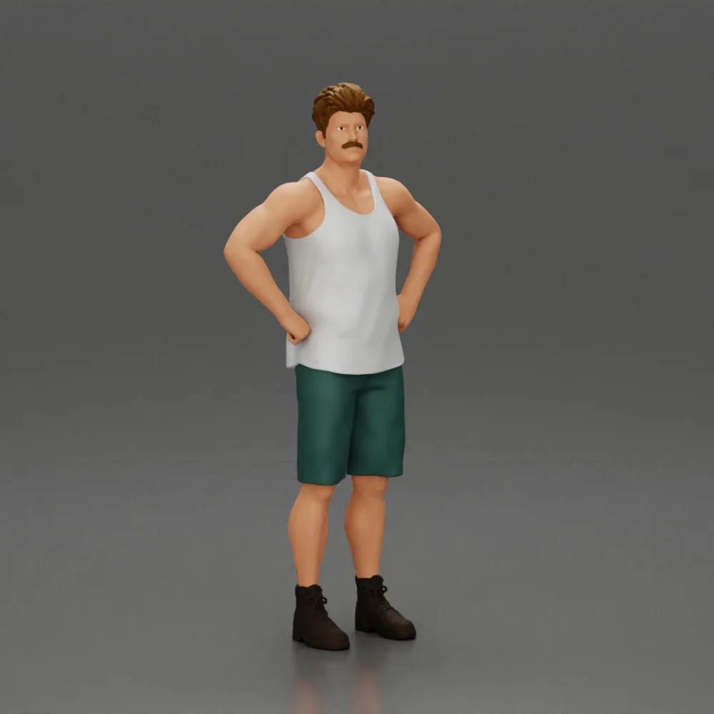 Man standing with his hands on his hips thinking and wondering - Image 2
