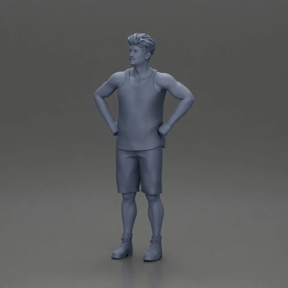Man standing with his hands on his hips thinking and wondering - Image 7