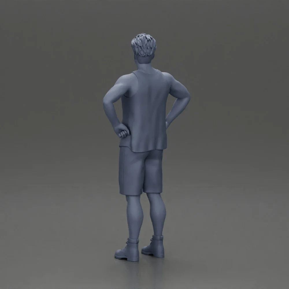 Man standing with his hands on his hips thinking and wondering - Image 8