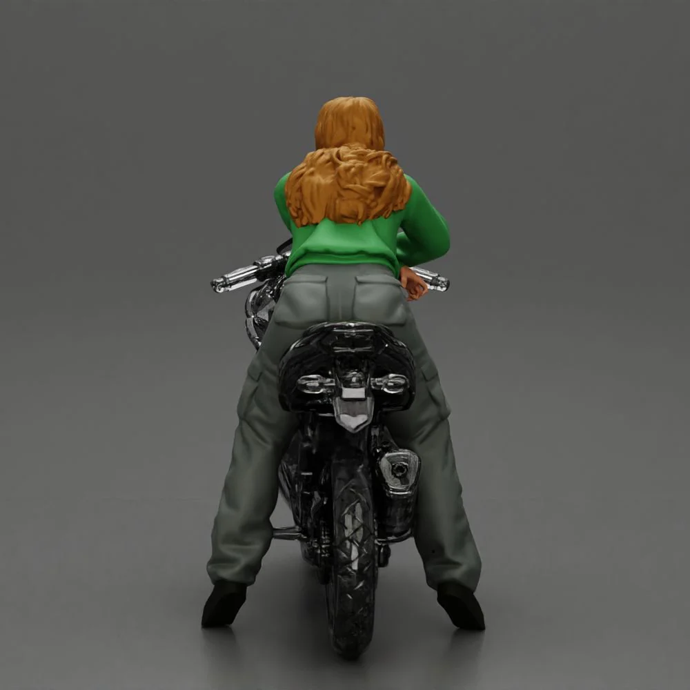 motorcyclist woman hoodie sitting on motorcycle - Image 5