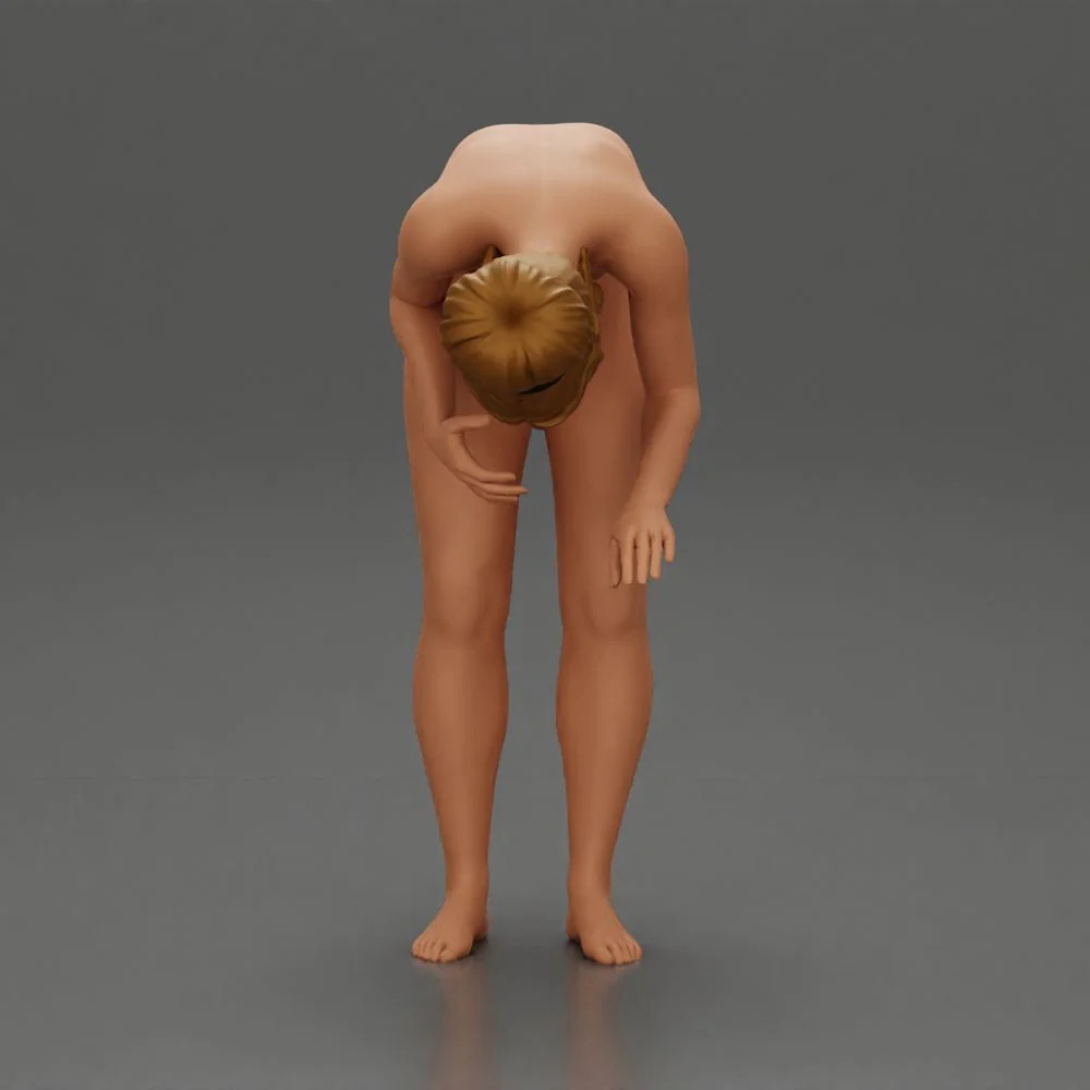 Naked Girl standing behind her boyfriend gently touching his face - Image 3