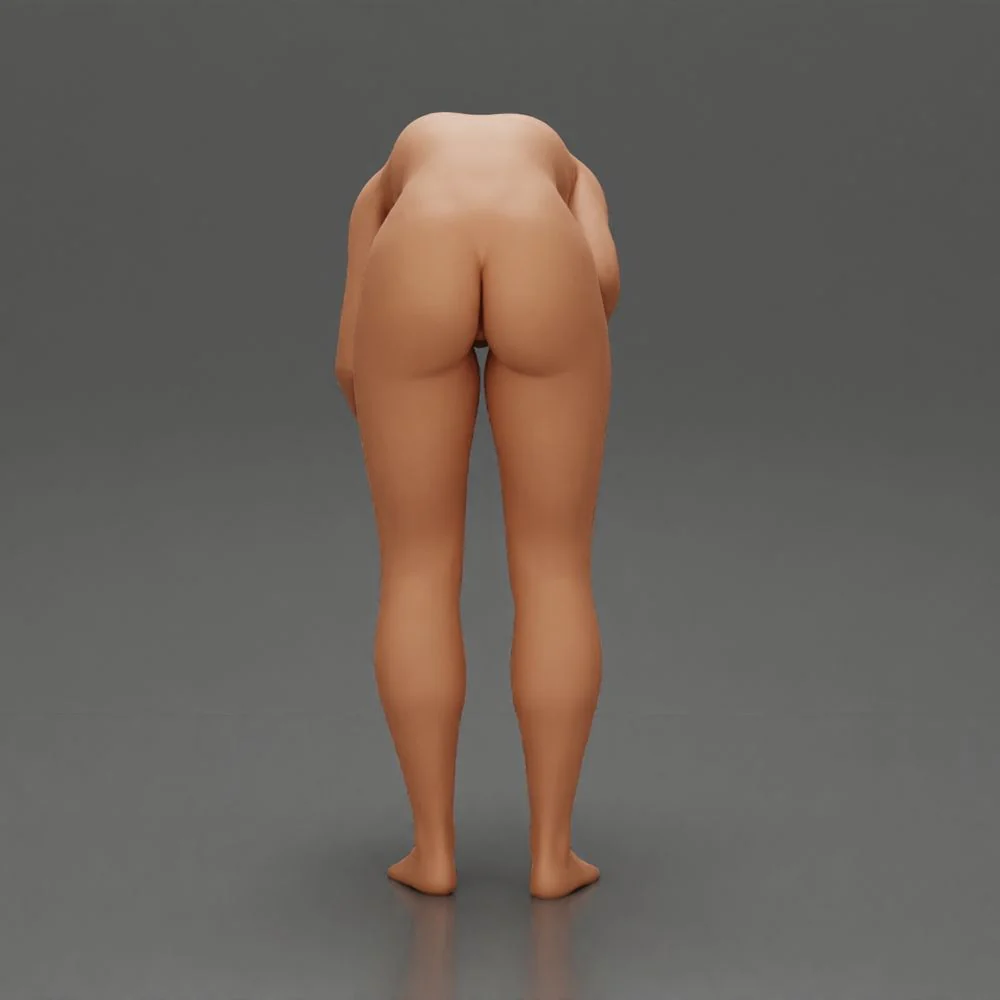 Naked Girl standing behind her boyfriend gently touching his face - Image 6