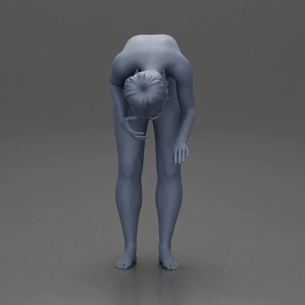 Naked Girl standing behind her boyfriend gently touching his face - Image 8