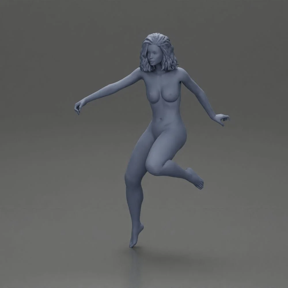 Naked girl with short hair rides a motorbike - Image 3