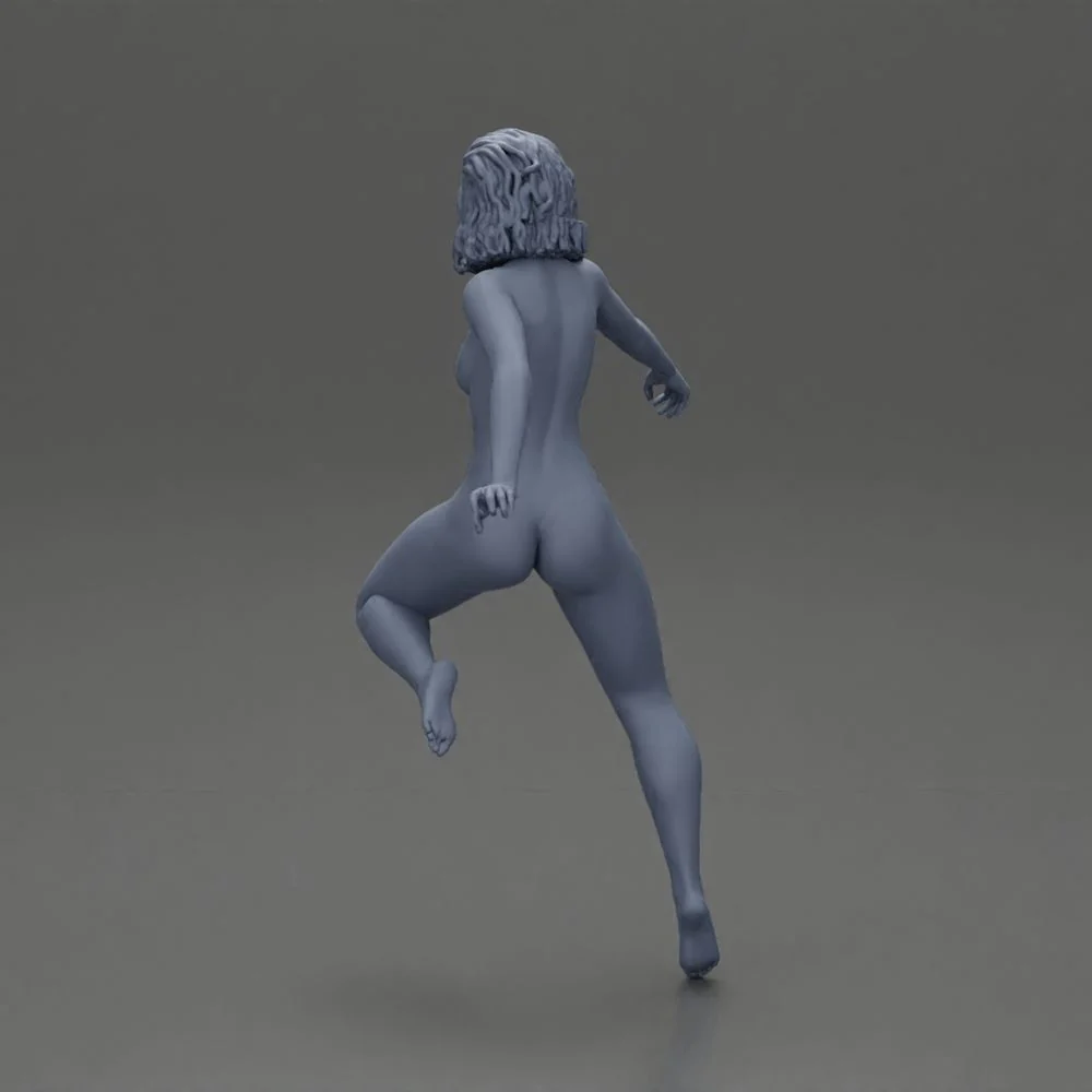 Naked girl with short hair rides a motorbike - Image 4
