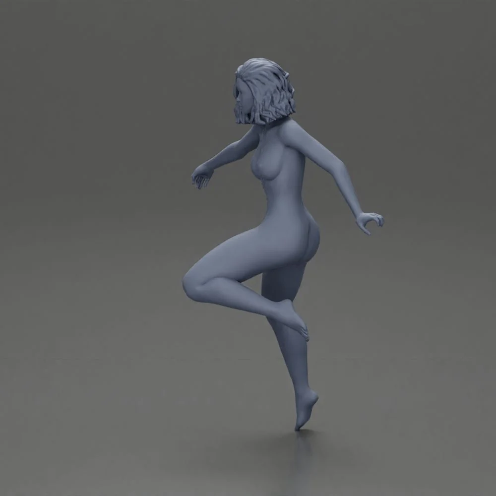 Naked girl with short hair rides a motorbike - Image 5