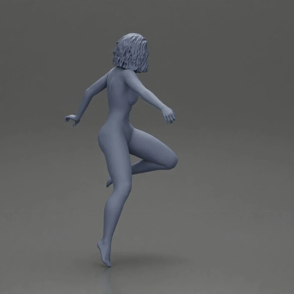 Naked girl with short hair rides a motorbike - Image 6
