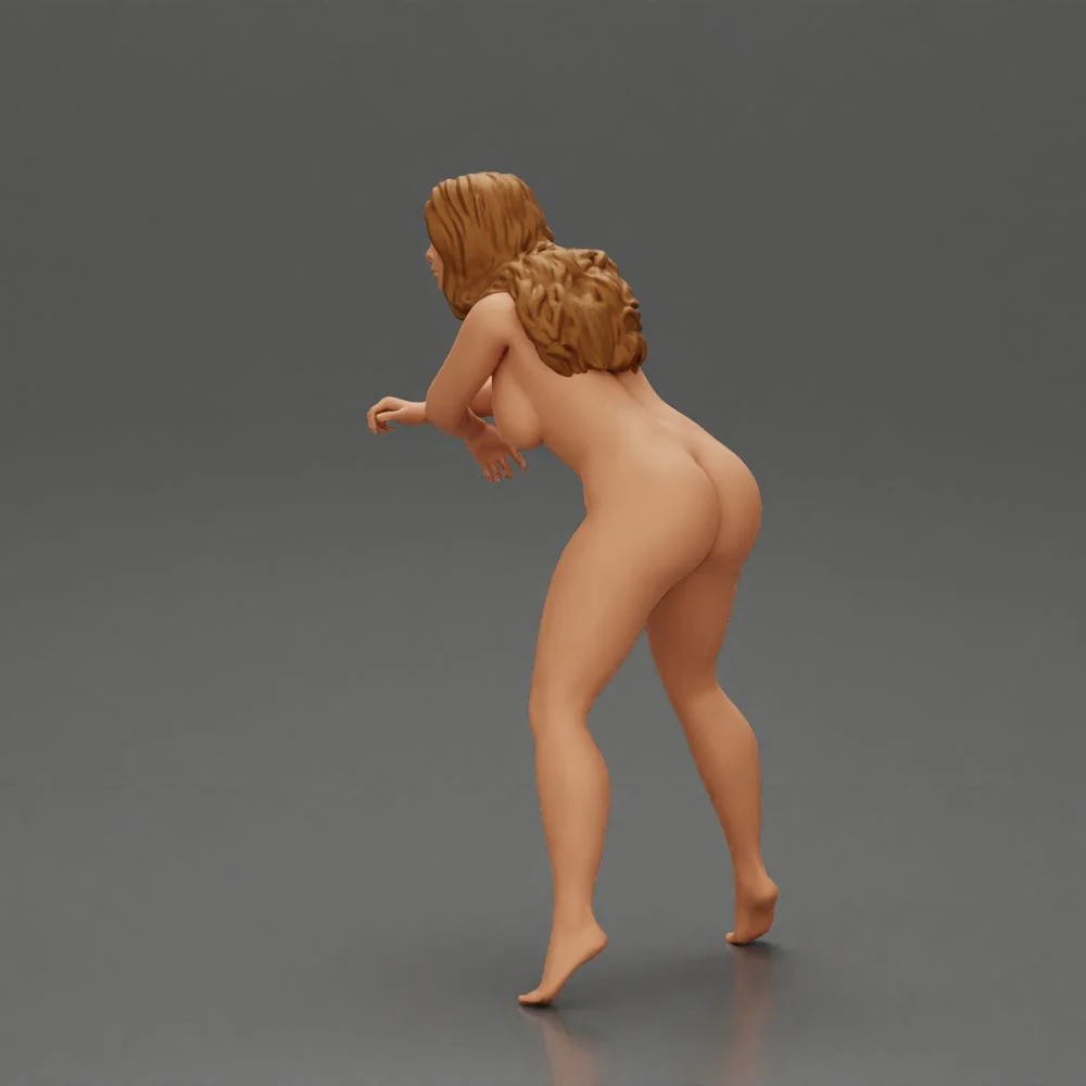 Naked motorcyclist woman sitting on motorcycle - Image 3