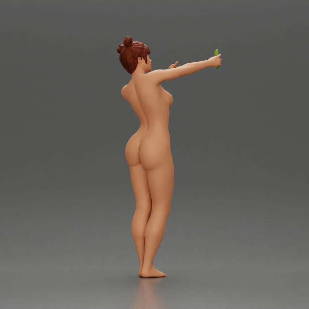 Naked woman taking a selfie with her phone on the beach - Image 3