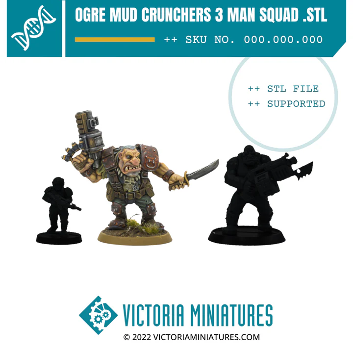 Ogre Mud Cruncher. 3 Man Squad - Image 3