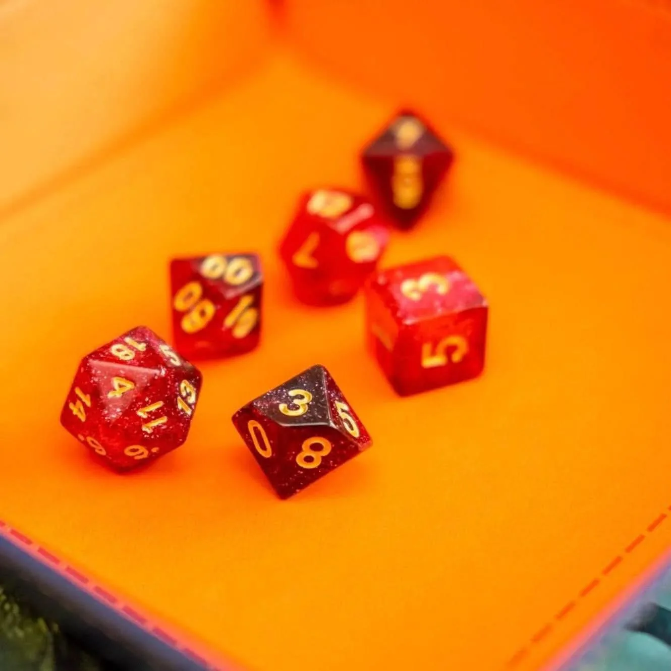 Red and Black Galaxy Dice Set - Image 3