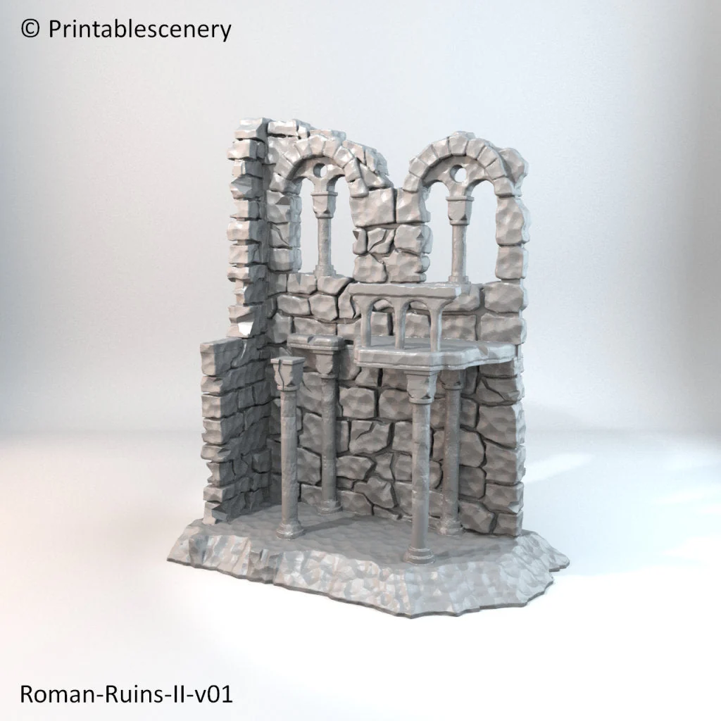 Roman Ruins Window Wall - Apocalypse - Printable Scenery 28mm 32mm Wargaming Terrain D&D DnD - Image 2