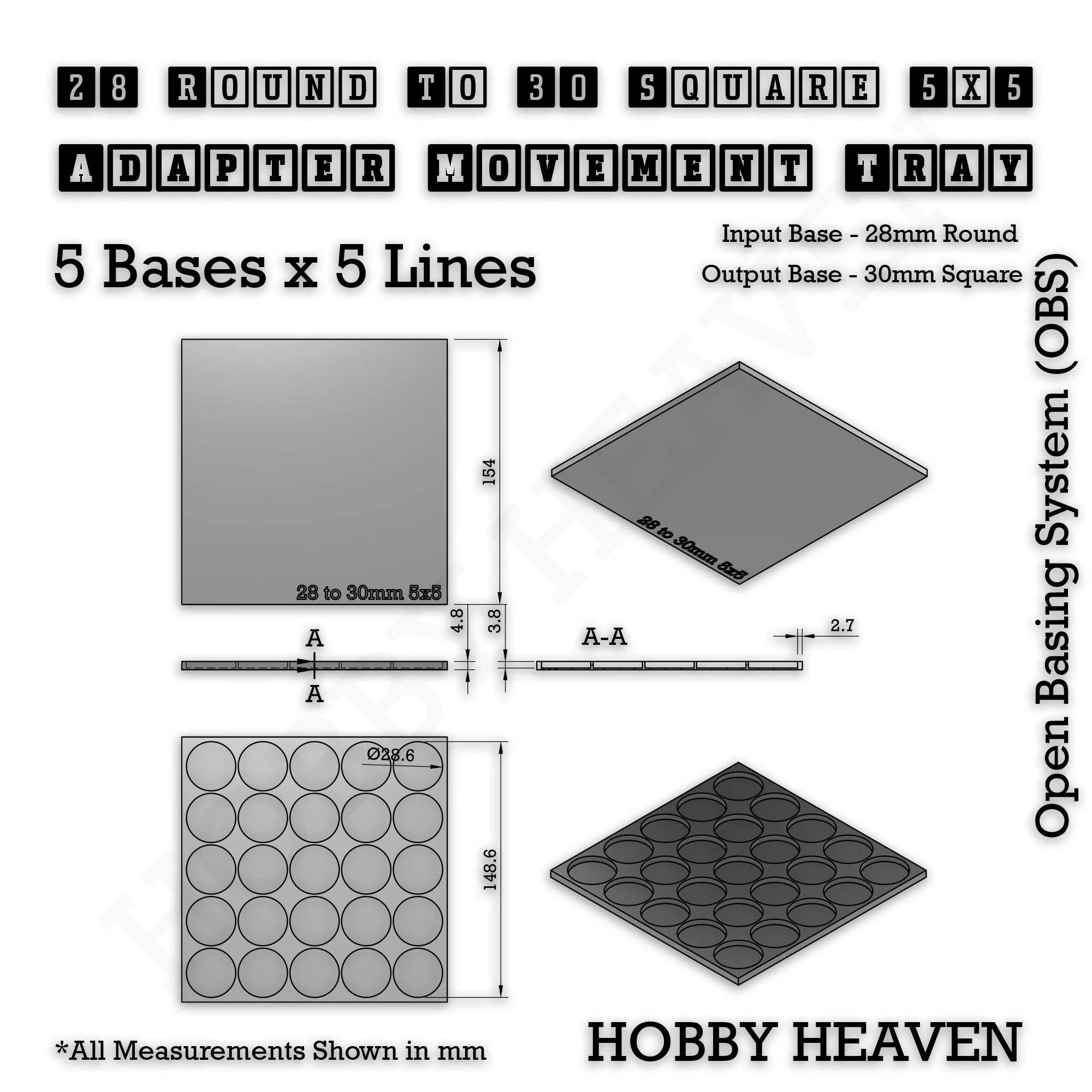 Round to Square Movement Trays Adapters for Tabletop Games - Image 101