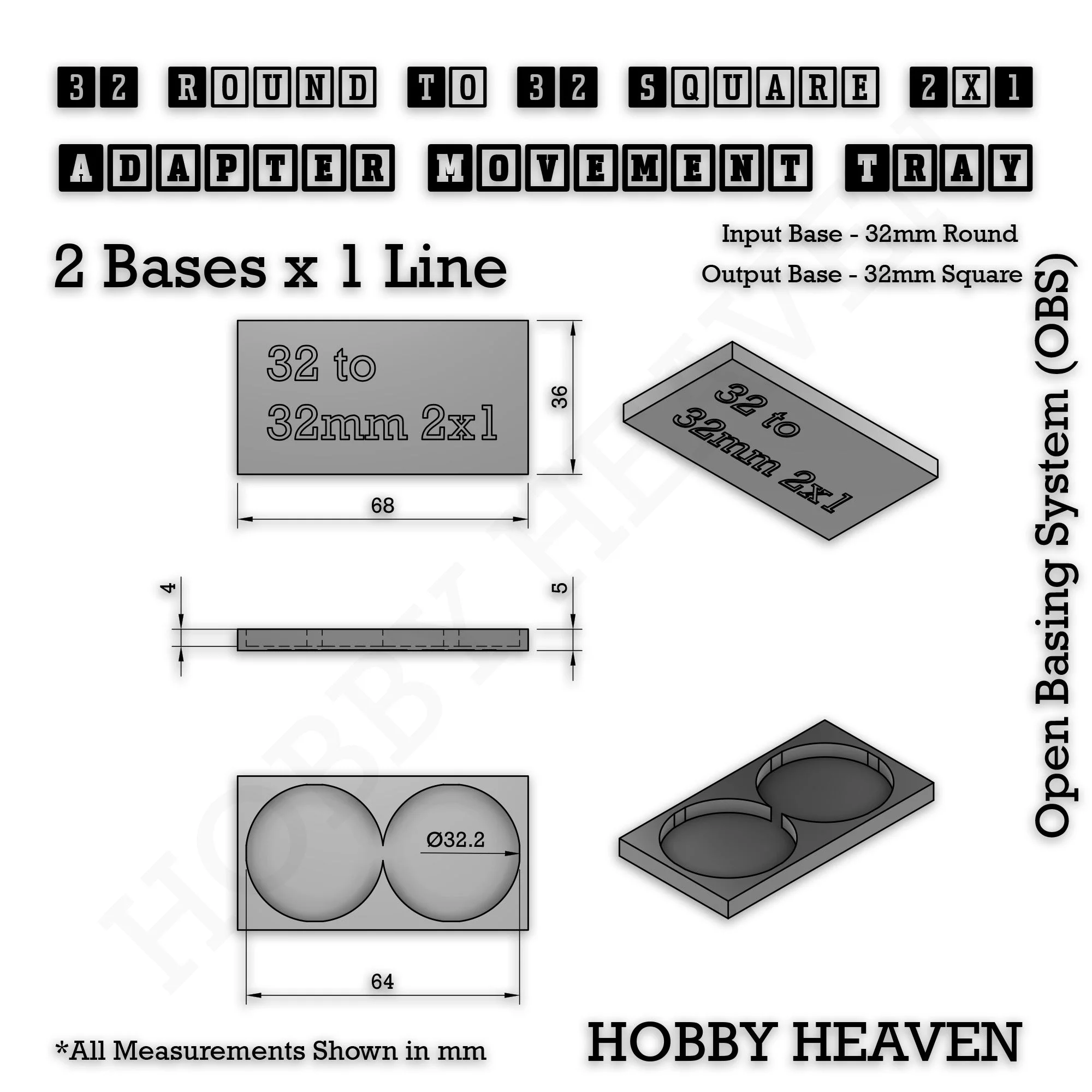 Round to Square Movement Trays Adapters for Tabletop Games - Image 103